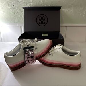 G/FORE Golf Shoe Men's Tuxedo Gallivanter US 11.5 White Pink G4MS23EF15